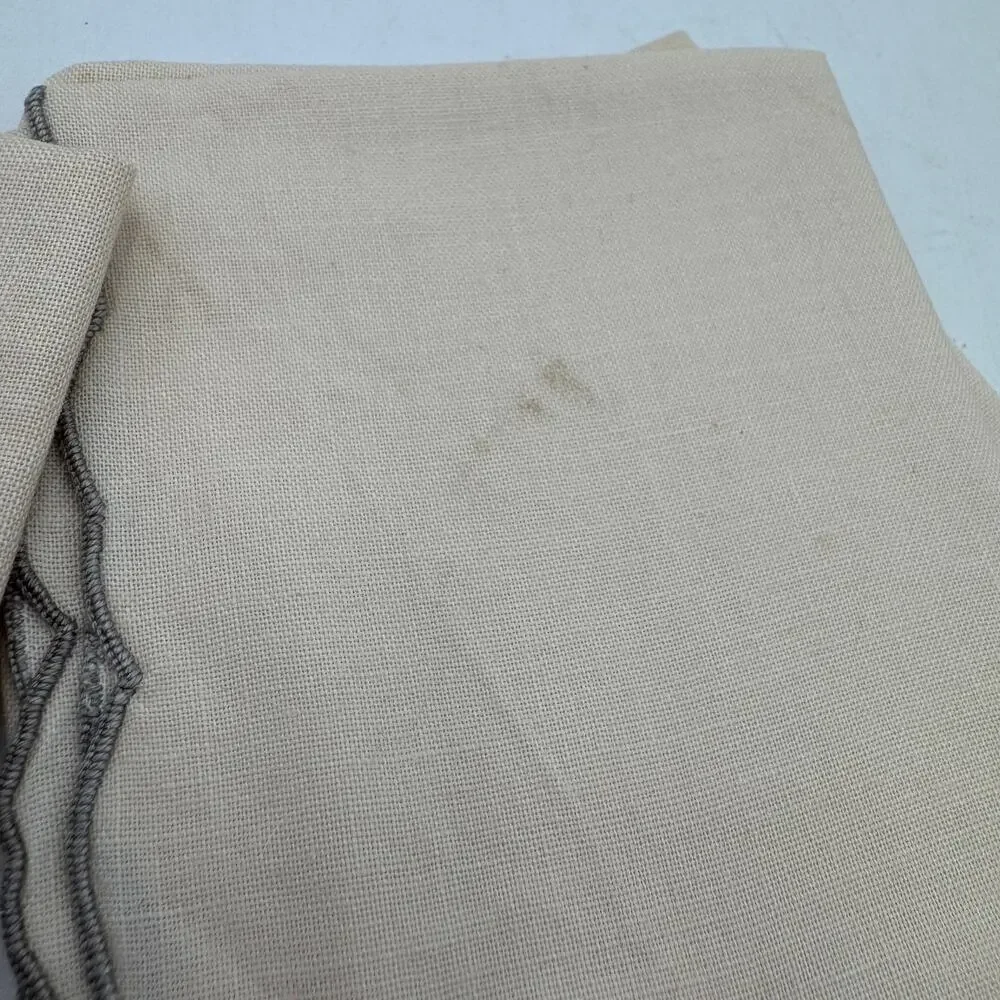 Vintage Embroidered Napkins Gray edges with Gray Flowers set of 6 plus 1